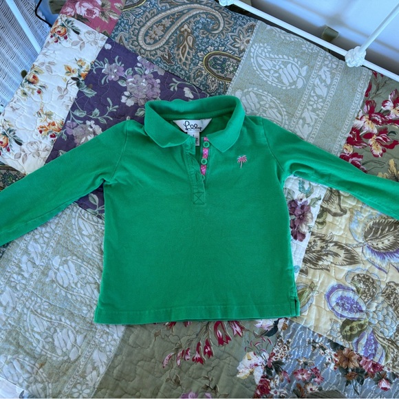 2T Lilly Pulitzer green polo toddler fits like 18mos - Picture 1 of 3
